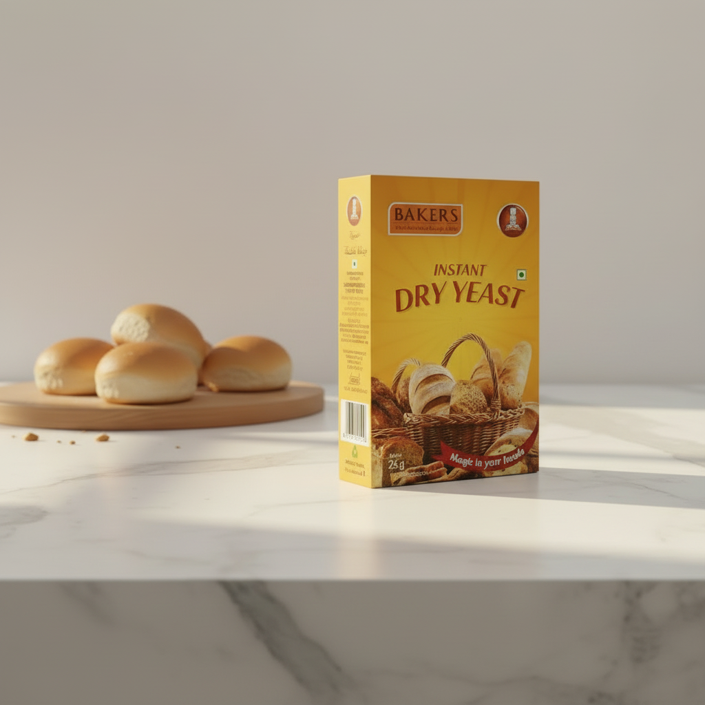 Bakers Instant Dry Yeast 25gm - Active dry yeast for bread and pizza dough