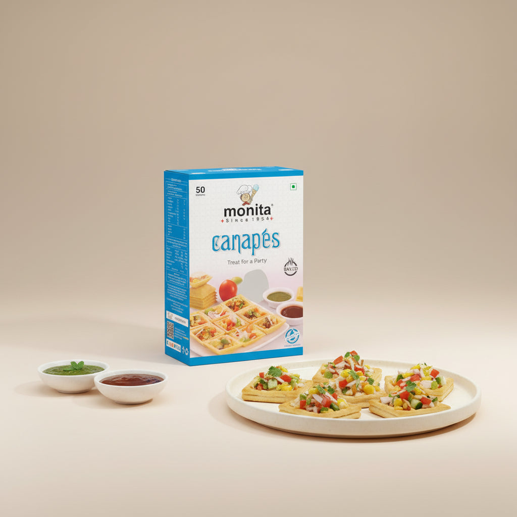 Monita Canapes 175g (50 Pieces) - Crispy baked party snack by Monita