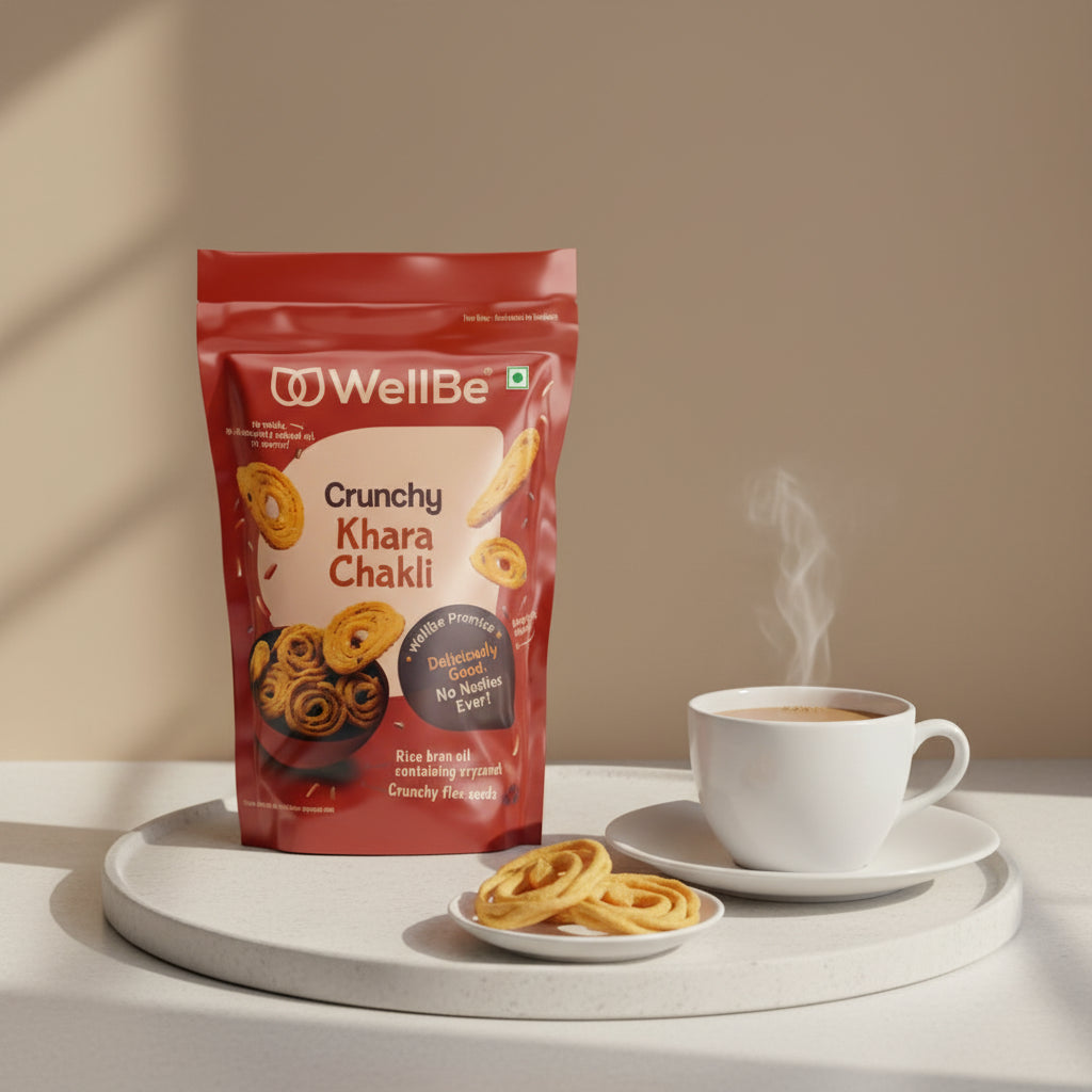 WellBe Crunchy Khara Chakli packaging on a white background