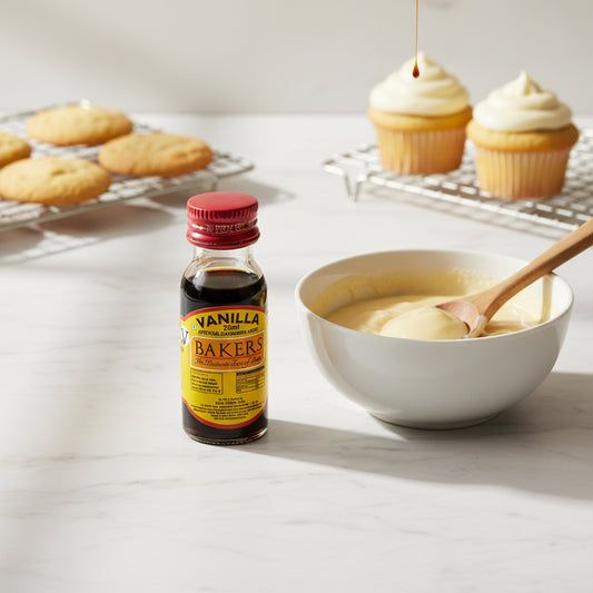 Bakers Vanilla Flavouring Agent Dark 20ml - Rich vanilla essence for baking
