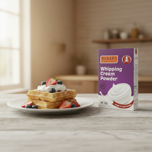 Bakers Whipping Cream Powder Vanilla 50gm - Instant whipping cream for cakes and desserts
