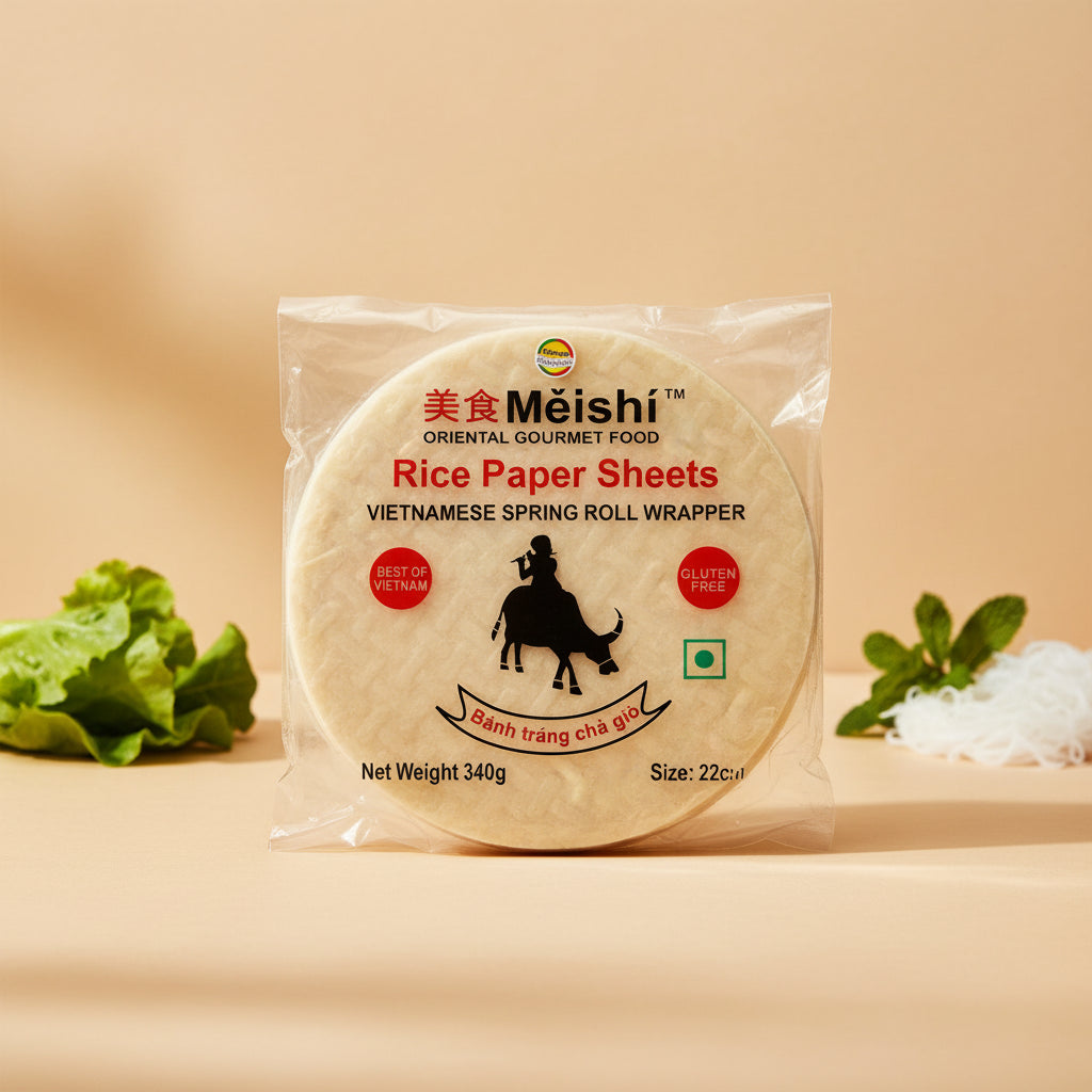 Meishi Vietnamese Rice Paper Sheets 340g 22cm Spring Roll Wrapper Gluten Free