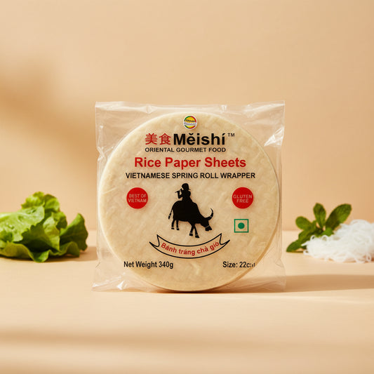 Meishi Vietnamese Rice Paper Sheets 340g 22cm Spring Roll Wrapper Gluten Free