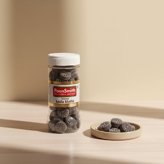 PaanSmith Bombay Kaala Khatta 220g pack - tangy black salt mouth freshener