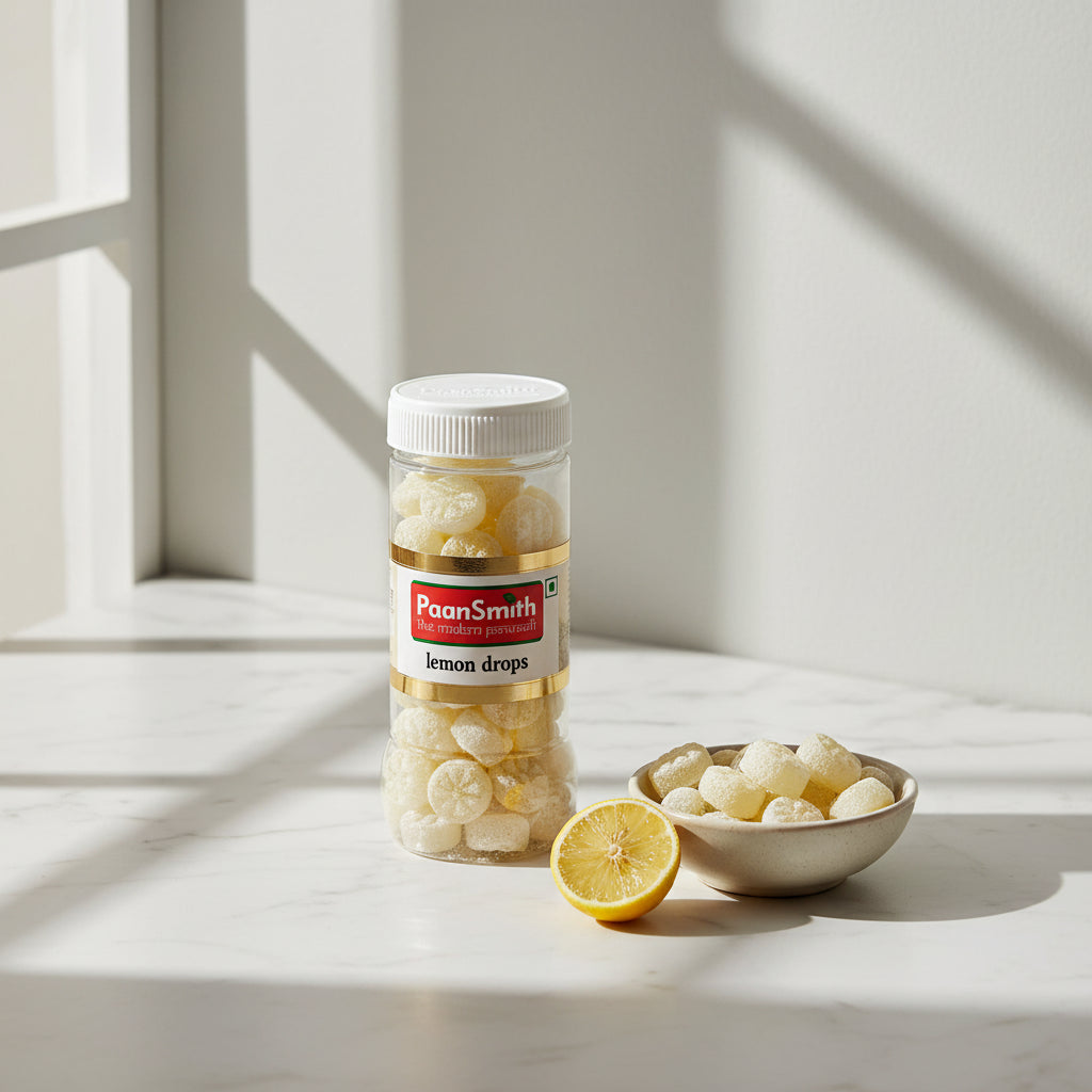 PaanSmith Lemon Drop 220g pack - tangy lemon flavored mouth freshener