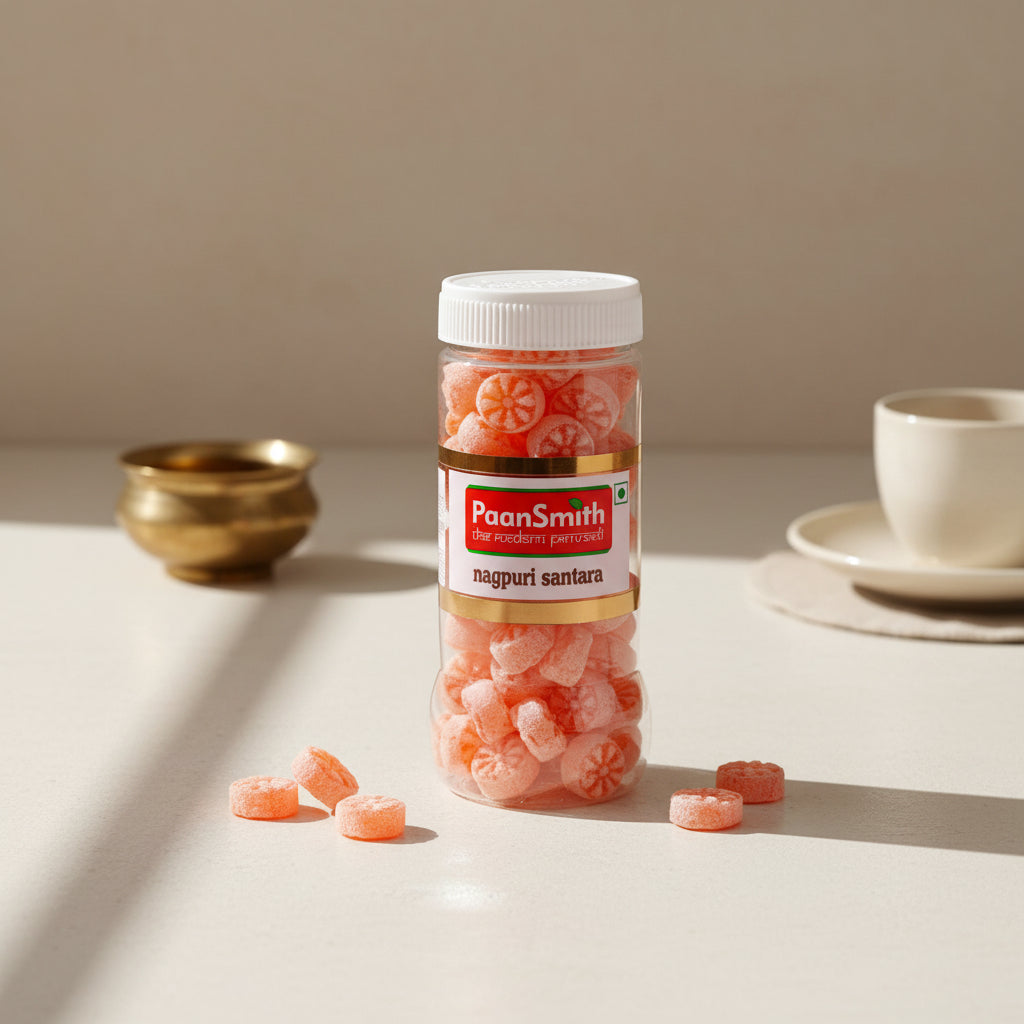 PaanSmith Nagpuri Santara 220g pack - Nagpur orange flavored mouth freshener