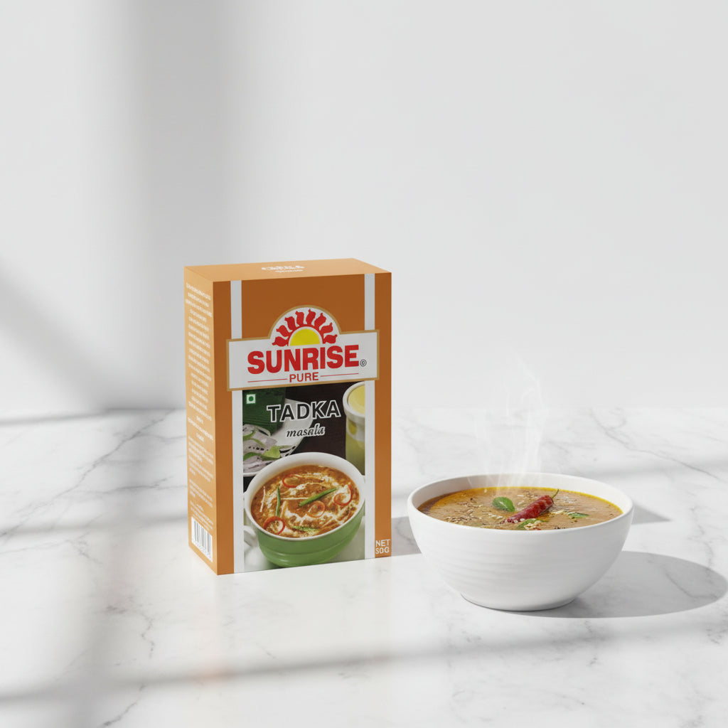 Sunrise Pure Tadka Masala 50g pack - authentic Indian tempering spice blend